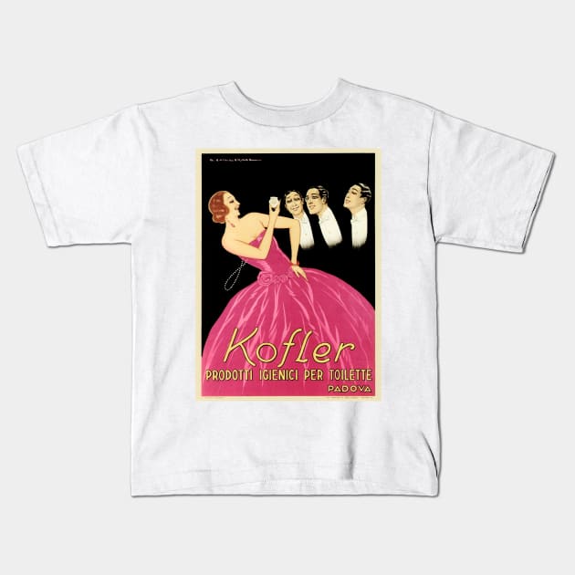 KOFLER PRODUCTS Perfume Lotion Cream Cosmetics Vintage Italian Advertisement Kids T-Shirt by vintageposters